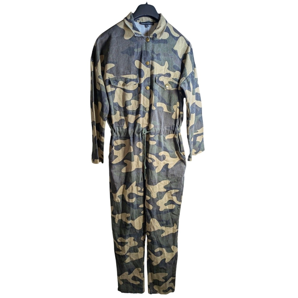 Naked Wardrobe Flight Suit‎ Large Romper Jumpsuit Streetwear Utility Army Camo
